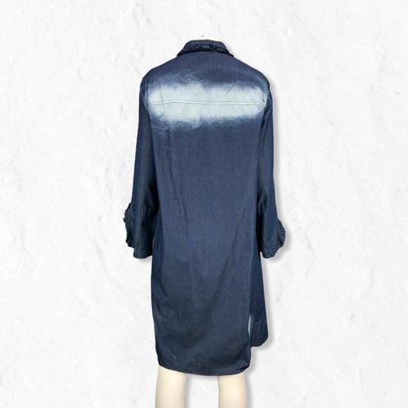 NWOT Denim Easel Distressed Button Up Shirt Dress - Picture 7 of 14